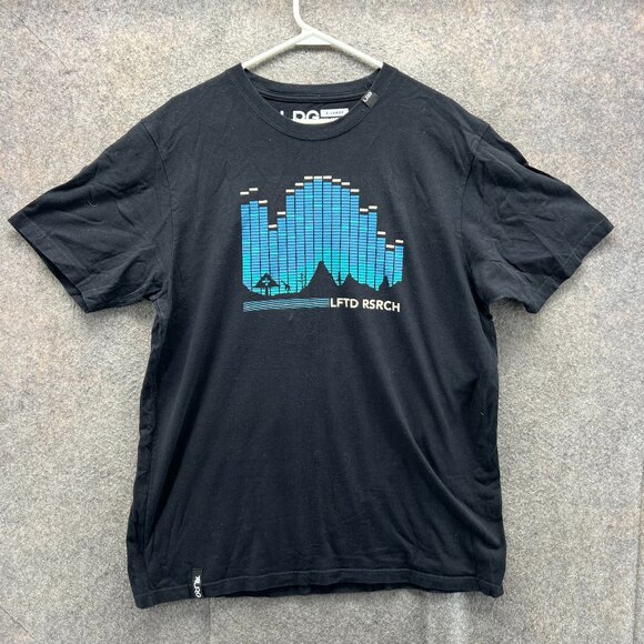 LRG Shirt Mens XL Black Graphic Tee Equalizer Soundwave Tree Logo 100% Cotton - Picture 1 of 10
